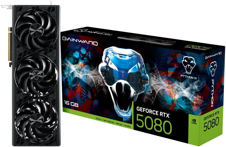 Gainward RTX5080 Python III 16GB GDDR7 HDMI 3xDP NE75080019T2-GB2035T