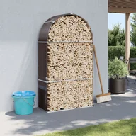 Wózki magazynowe - vidaXL Stojak na drewno, brązowy, 120x45x210 cm, stal galwanizowana - miniaturka - grafika 1