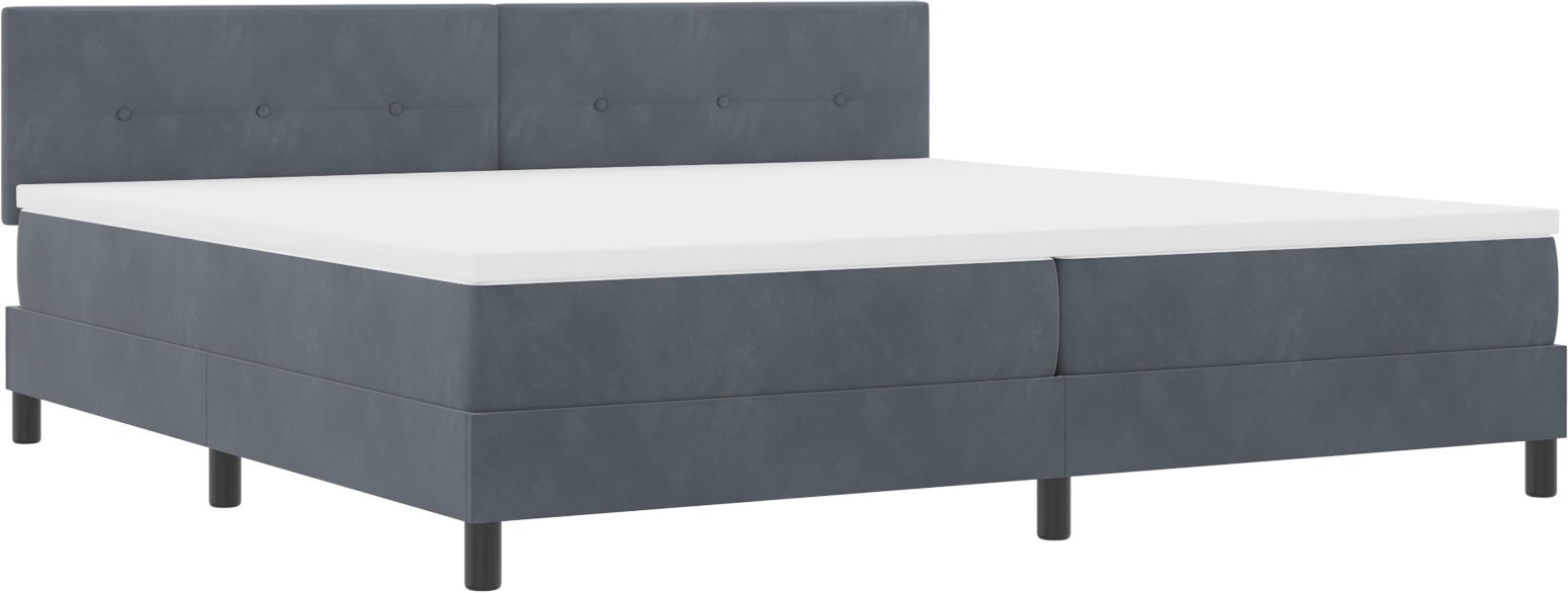 Łóżko z materacem i LED vidaXL w kolorze ciemnoszarym 200x200 cm Aksamit