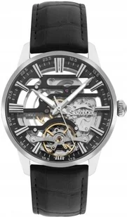 Zegarek Zegarek męski SLAZENGER SL.09.2268.1.01 czarny fashion skeleton - Zegarki męskie - miniaturka - grafika 1