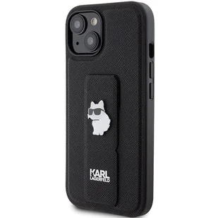 Etui Karl Lagerfeld KLHCP15MGSACHPK Apple iPhone 15 Plus / 14 Plus hardcase Gripstand Saffiano Choupette Pins czarny/black - Etui i futerały do telefonów - miniaturka - grafika 3