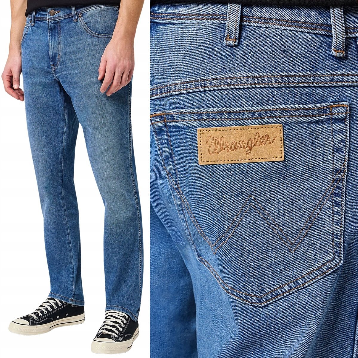 Wrangler TEXAS SLIM The Maverick lekko dopasowane spodnie jeansowe W42 L34