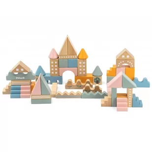 Drewniane Klocki Bloki Miejskie 50 Elementów Montessori Lumarko! - Klocki - miniaturka - grafika 2