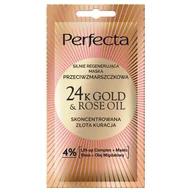 Maseczki do twarzy - Perfecta 24K Gold & Rose Oil, silnie regenerująca maska przeciwzmarszczkowa, 8 ml - miniaturka - grafika 1