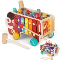 Sortery dla dzieci - Przebijak Wbijak Sorter Cymbałki Mamut Na Kołach Jhtoy-561 - miniaturka - grafika 1