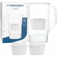 Dzbanki filtrujące - Dzbanek z filtrem do wody Wessper D1 SOLID 3,3l biały + 3x Filtr aquamax - miniaturka - grafika 1