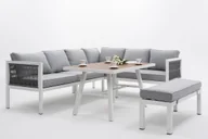 Meble ogrodowe - Meble ogrodowe narożnik nowoczesny aluminium PORTOFINO biały lewy - miniaturka - grafika 1