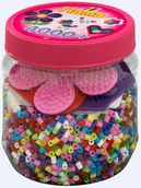 Prace ręczne dla dzieci - Hama Midi - Koraliki z podkładkami w tubie różowe - zabawka - miniaturka - grafika 1