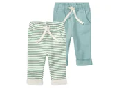 Dresy i komplety dla chłopców - lupilu® Spodnie dresowe niemowlęce z bawełny organicznej, 2 pary (50/56, Miętowy) - miniaturka - grafika 1