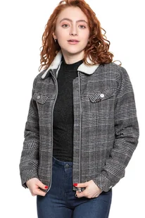 Damska kurtka zimowa Lee WOOL CHECK SHERPA JK XS - Kurtki damskie - miniaturka - grafika 1
