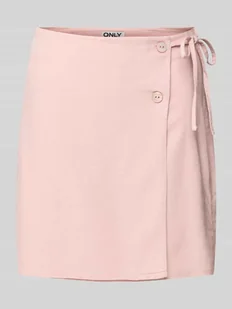 Spódnica kopertowa rozkloszowana o kroju oversized z mieszanki wiskozy i lnu model ‘CARO’ - Spódnice - miniaturka - grafika 1