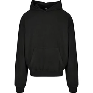 Urban Classics Męska bluza z kapturem Rib Terry Boxy Hoody Sweatshirt, czarna, 5XL, czarny, 5XL - Bluzy męskie - miniaturka - grafika 1