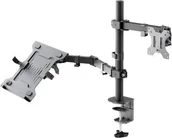 Uchwyty do monitorów - Goobay Uchwyt do monitora z ramieniem na laptopa Flex, czarny RB70815 - miniaturka - grafika 1