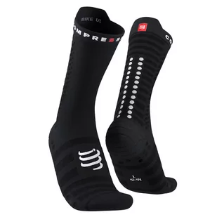 COMPRESSPORT Skarpetki rowerowe ProRacing Socks V4 ULTRALIGHT BIKE black/white - Skarpetki kolarskie - miniaturka - grafika 1