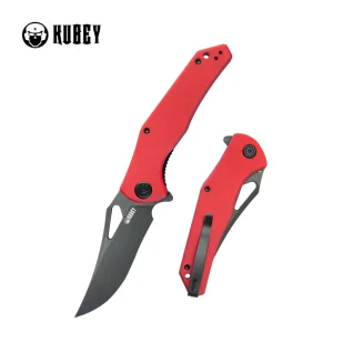 Nóż składany Kubey Phemius Red G10, Black Stonewashed 14C28N (KU149F) - Noże - miniaturka - grafika 1