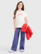 Spodnie i spodenki dla dziewczynek - 4F Spodnie dresowe z szerokimi nogawkami dziewczęce - granatowe 122 (6-7 lat) - miniaturka - grafika 1