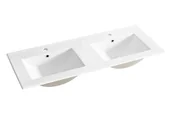 Meble łazienkowe - Podwójna umywalka ceramiczna 120 cm - miniaturka - grafika 1