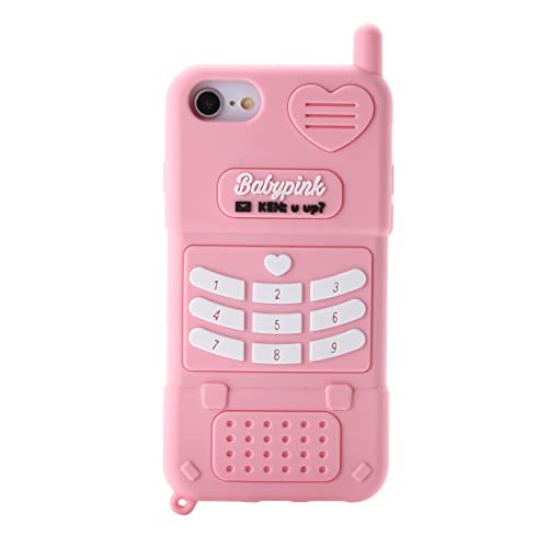 wifantien Etui na telefon retro 3D, kreskówka uroczy kawaii piękny retro kształt telefonu dzieci nastolatki dziewczyny kobiety miękkie silikonowe etui do iPhone SE 2022/SE 2020/6 6S 7 8 4,7 cala