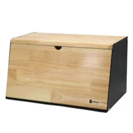 Chlebaki - Chlebak dwustronny bambusowy stal pojemnik na chleb skośny czarny BRUNBESTE BB-4258 - miniaturka - grafika 1
