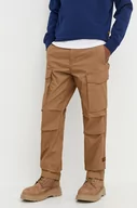 Spodnie męskie - G-Star Raw spodnie bawełniane kolor beżowy proste - miniaturka - grafika 1