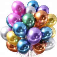 Baby shower i roczek - BALONY URODZINOWE NA ROCZEK 18 30 40 KOLOROWE CHROMOWANE METALICZNE 20 SZT. - miniaturka - grafika 1