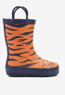 Pomarańczowe Kalosze ze Wzorem Tygrysa Fezitte - Kalosze damskie - miniaturka - grafika 1