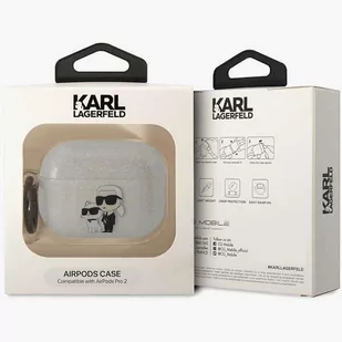 Karl Lagerfeld KLAP2HNKCTGT Airpods Pro 2 cover transparent Gliter Karl&Choupette - Akcesoria do słuchawek - miniaturka - grafika 4