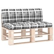 Poduszki ogrodowe - vidaXL Poduszki na sofę z palet 2 szt w szarą kratę 314659 314659 - miniaturka - grafika 1