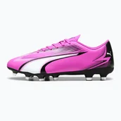 Piłka nożna - Buty piłkarskie PUMA Ultra Play FG/AG poison pink/puma white/puma black - miniaturka - grafika 1