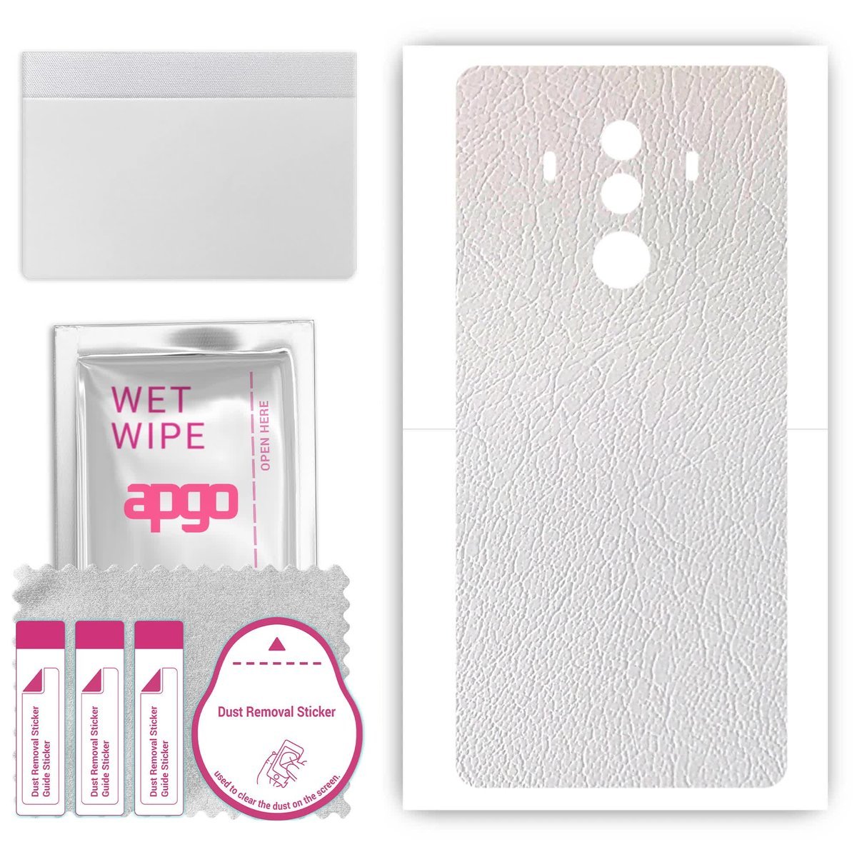 Folia naklejka skórka strukturalna na TYŁ do Huawei Mate 10 P Design - Skóra Biała - apgo SKINS