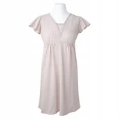 Piżamy ciążowe - EEVI Koszula ciążowa L krótki rękaw Eevi Emily Jasny Beż w groszki - miniaturka - grafika 1