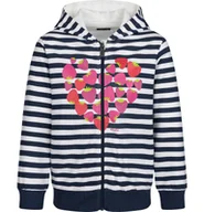 Bluzy dla dziewczynek - Rozpinana bluza z kapturem dla dziewczynki, z sercem, w paski 3-8 lat - miniaturka - grafika 1