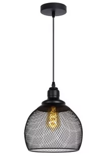 Lucide Industrialna LAMPA wisząca MESH 43404/22/30  metalowa OPRAWA zwis siatka kopuła loft czarna - Lampy sufitowe - miniaturka - grafika 1