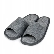 Kapcie męskie - Filcowe Kapcie Męskie Szare Klapki Dla Gości 43 - miniaturka - grafika 1
