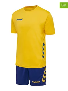 Spodenki damskie - Hummel 2-częściowy zestaw w kolorze żółto-granatowym: T-shirt, szorty - grafika 1