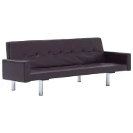 Sofy i kanapy - Rozkładana sofa Enya 2X z podłokietnikami - brązowa - miniaturka - grafika 1