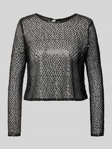 Bluzka dwustronna krótka o kroju slim fit z cekinami model ‘RISSI’ - Bluzki damskie - miniaturka - grafika 1
