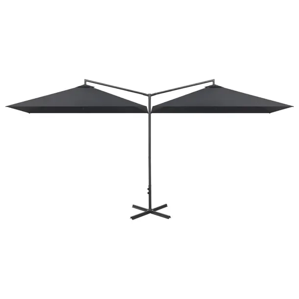 Podwójny parasol ogrodowy antracytowy 600 x 290 x 260 cm