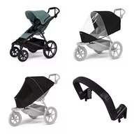 Wózki dziecięce - Wózek miejski Thule Urban Glide 4-wheel Mid blue + Pałąk bezpieczeństwa + Osłona przeciwdeszczowa + Siatka przeciw komarom - miniaturka - grafika 1