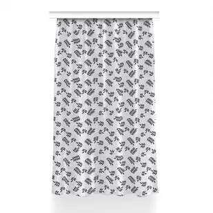 Zasłona gotowa Czarno szare liście wzór 150x240 cm, Fabricsy - Zasłony - miniaturka - grafika 1