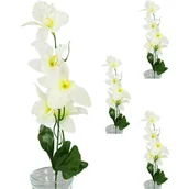Sztuczne kwiaty - Storczyk Gałązka Dekoracyjna Kremowa 3 szt - miniaturka - grafika 1