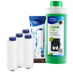 Zestaw Do Delonghi Filtr AL-S002 4szt, Odkamieniacz Aqualogis Verde 500ml - Akcesoria i części do ekspresów do kawy - miniaturka - grafika 1