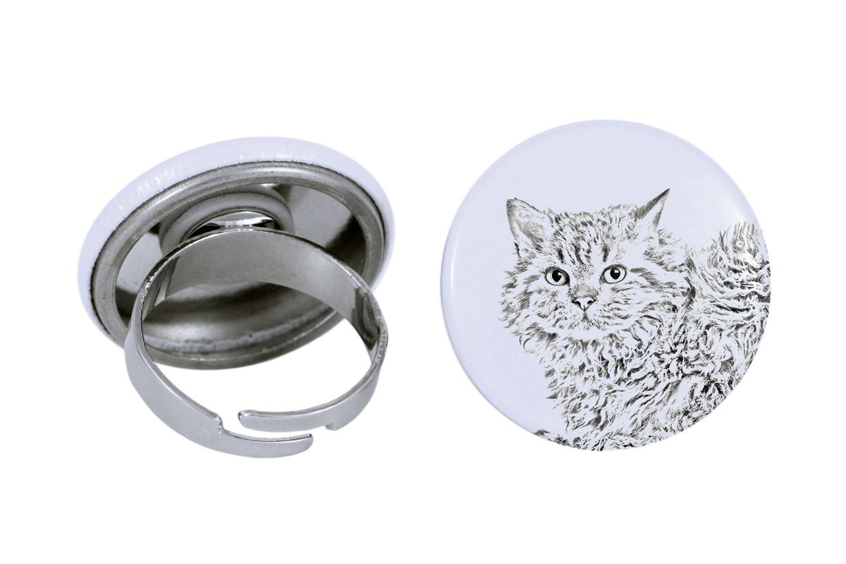 Selkirk Rex Kot długowłosy - wyjątkowy pierścionek, handmade, biżuteria damska marki Art-Dog