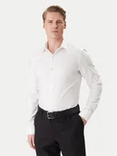Koszule męskie - Calvin Klein Koszula LV019EU090 Biały Slim Fit - miniaturka - grafika 1
