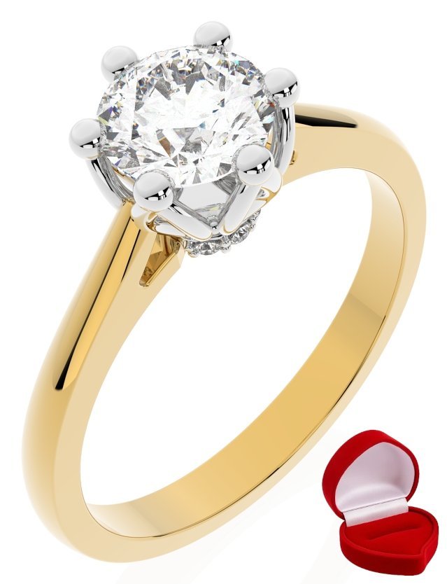 ZŁOTY PIERŚCIONEK ZARĘCZYNOWY 585 14k DIAMENT LAB BRYLANT 0,70 ct R9