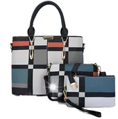 Torebki damskie - DUŻA Torebka Damska na ramię KLASYCZNA + MAŁA + MINI Prezent dla Kobiet 3w1 - miniaturka - grafika 1