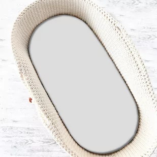 Prześcieradło do kołyski 40x90 cm na gumce BAWEŁNA 100%, JERSEY SZARY - Prześcieradła dla dzieci - miniaturka - grafika 1