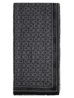 Apaszki i szaliki damskie - Calvin Klein Chusta damska Kobiety Sztuczne włókno czarny wzorzysty, ONE SIZE - miniaturka - grafika 1