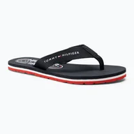 Klapki i japonki damskie - Japonki damskie Tommy Hilfiger Global Stripes Flat Beach Sandal red white blue - miniaturka - grafika 1