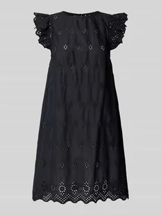 Sukienka mini rozkloszowana z ażurową koronką model ‘LOU’ - Sukienki - miniaturka - grafika 1